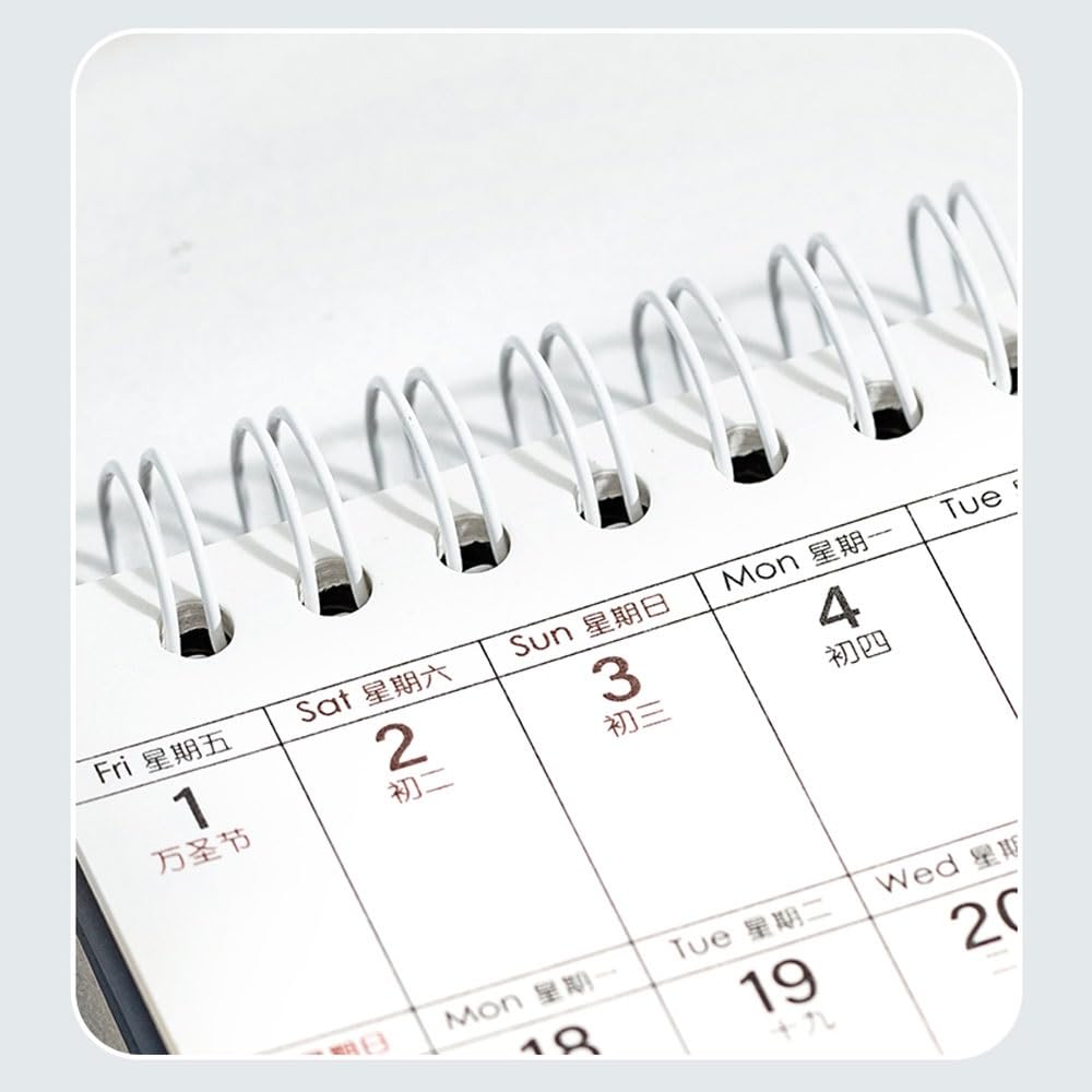 Calendario da scrivania 2024-2025, calendario da scrivania, semplice calendario da scrivania, pezzo da ufficio, calendario mensile, regalo con pittura cinese (rosso prugna)