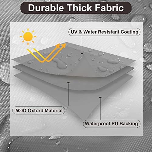 PureFit Outdoor Couch Cover Waterproof Patio Sofa Furniture Covers, 4-Seater Outdoor Cover with Air Vent and Handles, 104W x 40D x 35H Inches, Gray by PureFit - Image 3