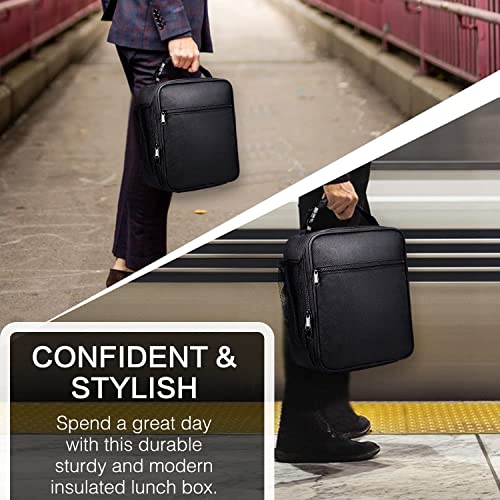 Összefut Insulated Lunch Box For Men & Women Adult- Cooler Bag - Portable Insulated Lunch Bag Small Lunchbox Lunch Container For Water Bottle Office Work Picnic Hiking (Black) #TOP2