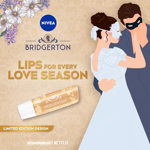 Image of NIVEA Vanilla Biscuit Lip Care, Bridgerton Design Lip Balm, 0.17 OZ