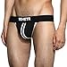 BSHETR Men's Underwear Jockstrap Athletic Supporters, 4-Pack Cotton Low Rise Stretch Multipack Performance Jock Strap