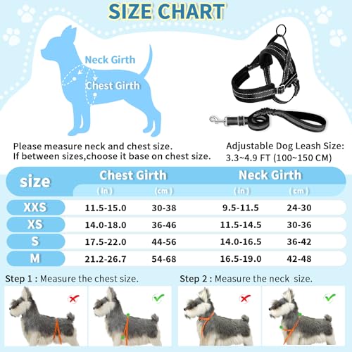 Slowton STP35BS No Pull Small Dog Harness And Leash Set, Puppy Soft Vest Harness Neck & Chest Adjustable, Reflective Lightweight Harness & Anti-Twist Pet Lead Combo thumb #5