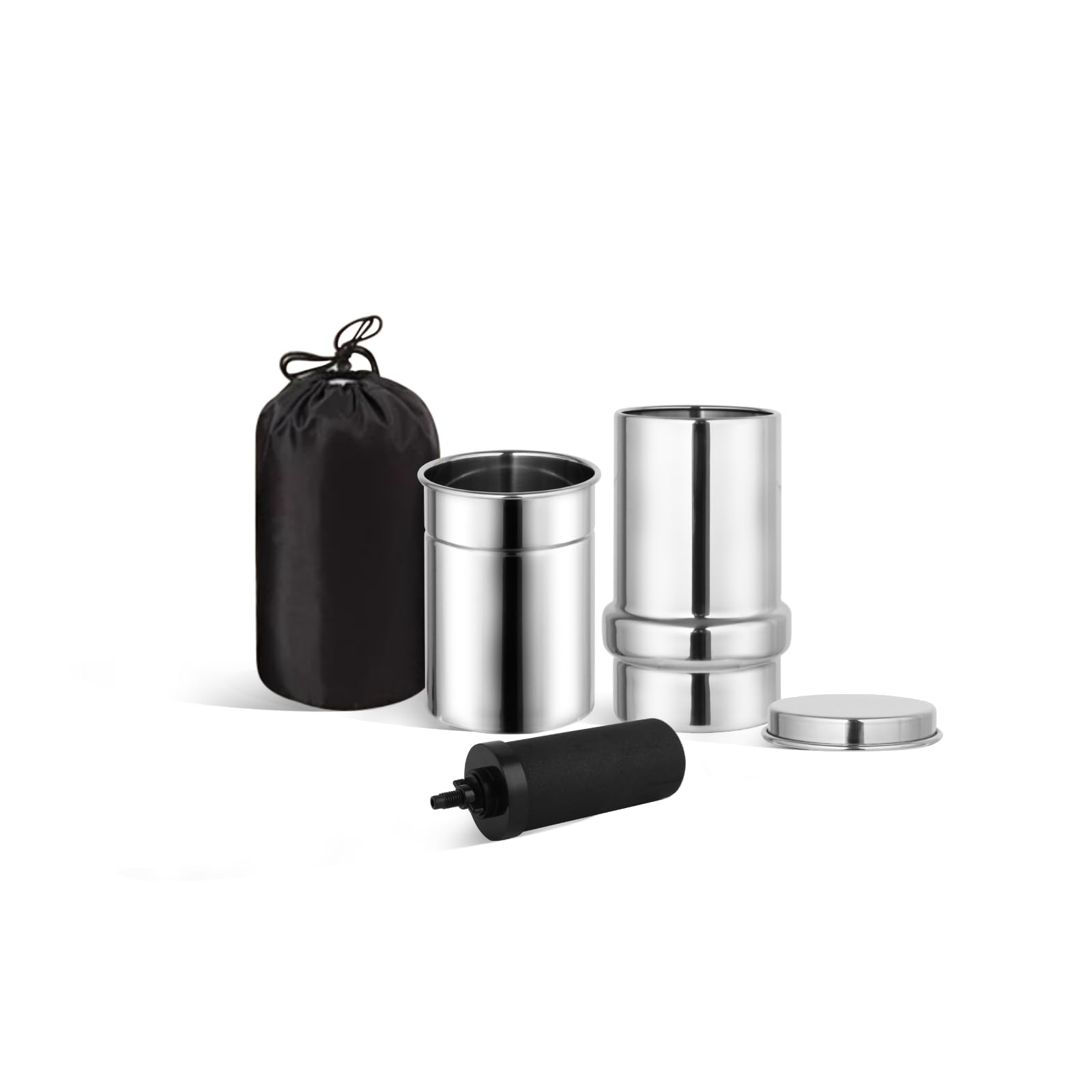 NSF/ANSI 42&372 Standard 1L (1000 ml) Botella deportiva portátil de acero inoxidable alimentada por gravedad con filtro de carbono, para viajes, camping, mochileros y preparación para