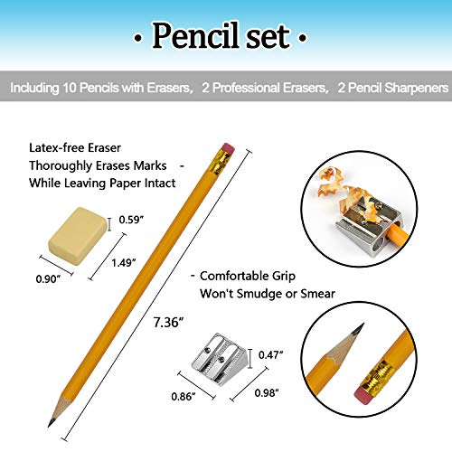 EAONE Writing Essentials Kit- Fineliner Color Pen Highlighter Pen Retractable Multicolor Ballpoint Pens Pencil with Erasers and Pencil Sharpener for Adults Student School Office Supplies-44 Counts - Thumbnail 2