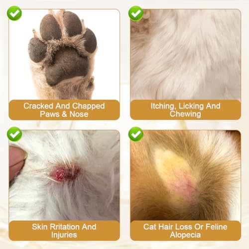 Aomig Pfotenbalsam Hunde Katzen Pfotenpflege mit Natürliche Beruhigende Pfotenschutz Hund Nase Creme Pflegecreme Hundepfoten Rissig Trocken Juckend Empfindlich Wundheilung Schutz Herbst Winter (50g)