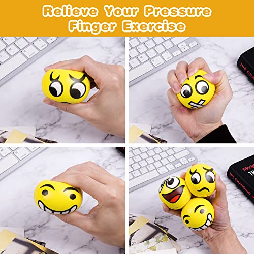 Ainiv Funny Face Squeeze Stress Balls, 12pcs Relief Ball, Sensory Ball and Adults, Hand Exercise Toys Anxiety, Fidget - Image 3