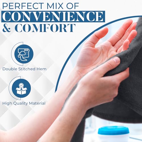 Image of DAN RIVER 6-Pack Premium Hand Towels (16x28 Inches) - 100% Cotton, Ultra Soft, Lightweight, Highly Absorbent Towels for Bathroom, Spa, Gym, Salon, Hotel, and Travel - Charcoal