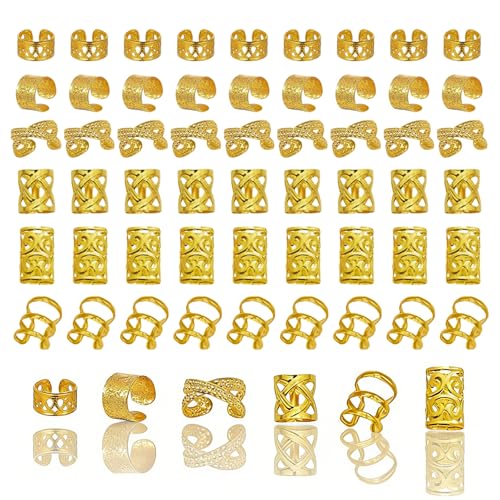 120 piezas de joyería para el cabello en tonos dorados miniatura 1