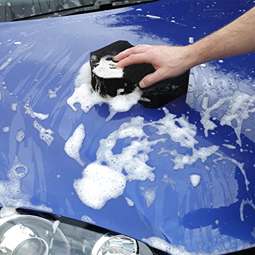 2 éponges de lavage auto Ultra Black à structure croisée pour le nettoyage des carrosseries