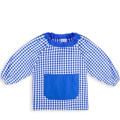 HOMYBABY® Babi Escolar Infantil Guarderia y Colegio - Bata Escolar Niño y Niña - Baby Escolar Infantil fácil de poner y quitar - Bolsillo y Puños Cerrados (Blue, 0-1 años / 80 cm)