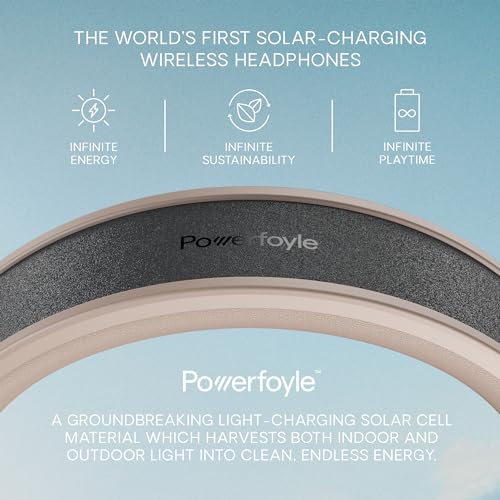 Image of Urbanista Los Angeles Sand Gold-World's 1St Solar Powered Hybrid Active Noise Cancelling with Mic Premium Wireless Headphones,Unlimited Playtime,Over Ear