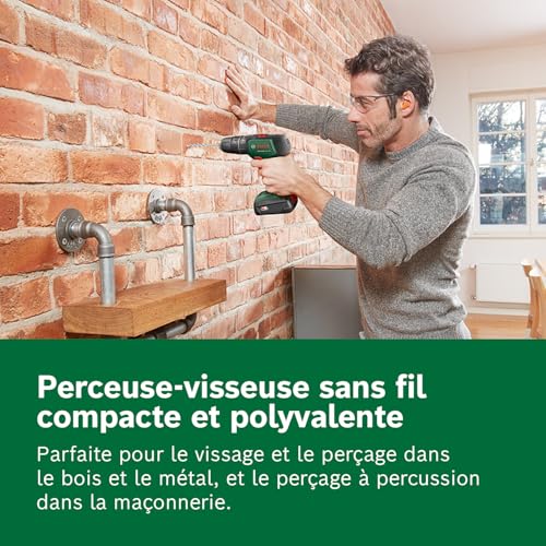 Bosch perceuse à percussion sans fil UniversalImpact 18V (2 Batteries, système 18 V, dans Coffret de Transport)