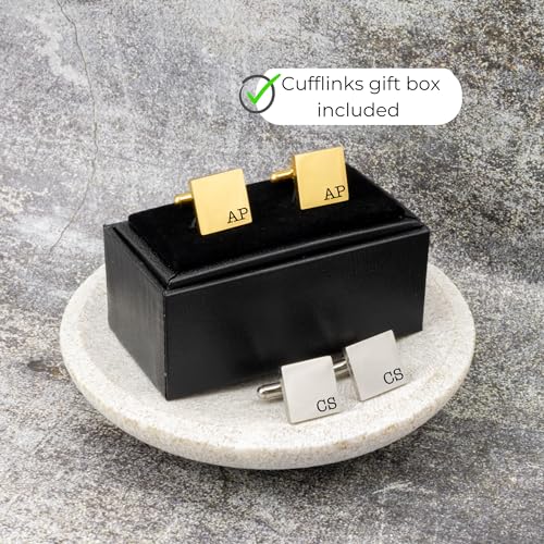Mancuernillas personalizadas de acero y oro 18k para hombre miniatura 2