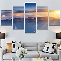 SIGNWIN 5 Panel Canvas Wall Art Modern Art Contemporary Landscape Multicolor Photography Relax/Calm Sky for Home Decorations Ready to Hang - 60