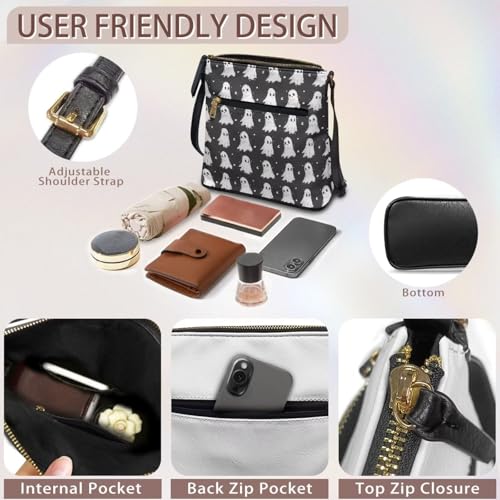 Image of Leather Purses for Women, Leather Hobo Bags for Women Travel Sling Purse Triple Zippered Pockets Shoulder Bag