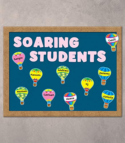 Image of Carson Dellosa 36-Piece Colorful Hot Air Balloon Bulletin Board Cutouts, Hot Air Balloons Cutouts for Bulletin Board and Classroom Decor, Hot Air Balloon Classroom Cutouts