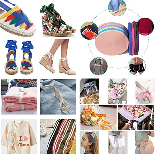 50 Yards Width 3/4Inch Cotton Ribbon Herringbone Webbing Trim Fabric Twill Tape Tapestry For Bias Binding Gift Wrapping Embellishment Craft (Burgundy) #TOP4