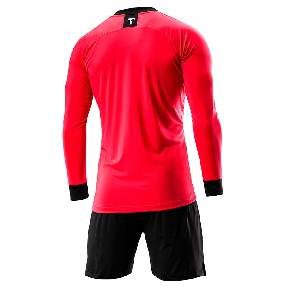 T1TAN Torwarttrikot - Fußballtrikot für Torhüter - Langärmliges Trikot für Herren, Damen und Jugendliche - Farbe rot - Größe M