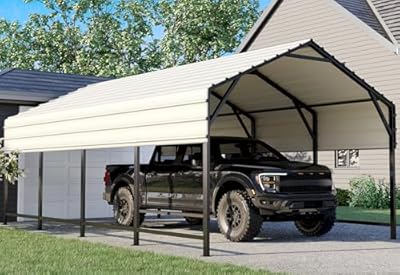 ADVANCE OUTDOOR Metal Roof Carport Kits 10x20 Heavy Duty Steel Car Canopy Hard Top Garage