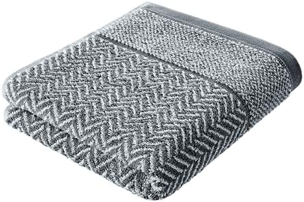SKL Home Carrick Medallion Handtuch-Set, 2-teilig – 100 % Türkische Baumwolle, Grau Mit Jacquard-Muster