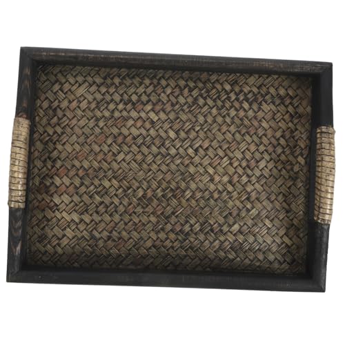 Yardenfun 長方形木製トレイ 天然木製フルーツスナック用サービングトレイ パーティー用 家 レストラン対応 シンプルで装飾的なデザイン 食器