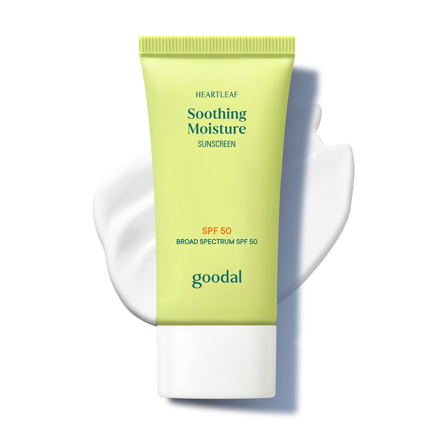 Goodal GOODAL Heartleaf Soothing Moisture Sunscreen, Broad Spectrum SPF 50, Hydrating Korean Face Sunscreen, No White Cast, Lightweight Dewy Finish, Reef-Friendly, Vegan, Korean Skincare, 1.69 Fl Oz