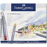 Dureté des mines: Doux Faber-Castell 114648 - Crayons aquarelle, set de 48 crayons de couleur, incassables, entièrement aquarellables