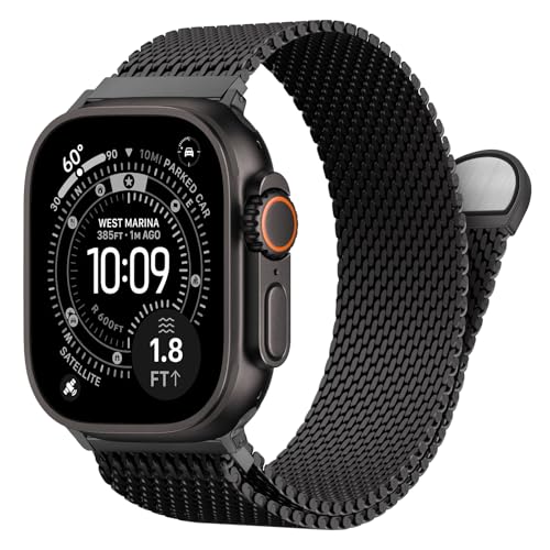 Milanaise Magnetic Ersatzarmband für Apple Watch Ultra 3/2 Armband 49mm 46mm 45mm 44mm 42mm 41mm 40mm 38mm Herren,Milanese Loop Edelstahl Mesh Metall Armbänder für iWatch 11 10 9 8 7 6 5 4 3 SE 3/2