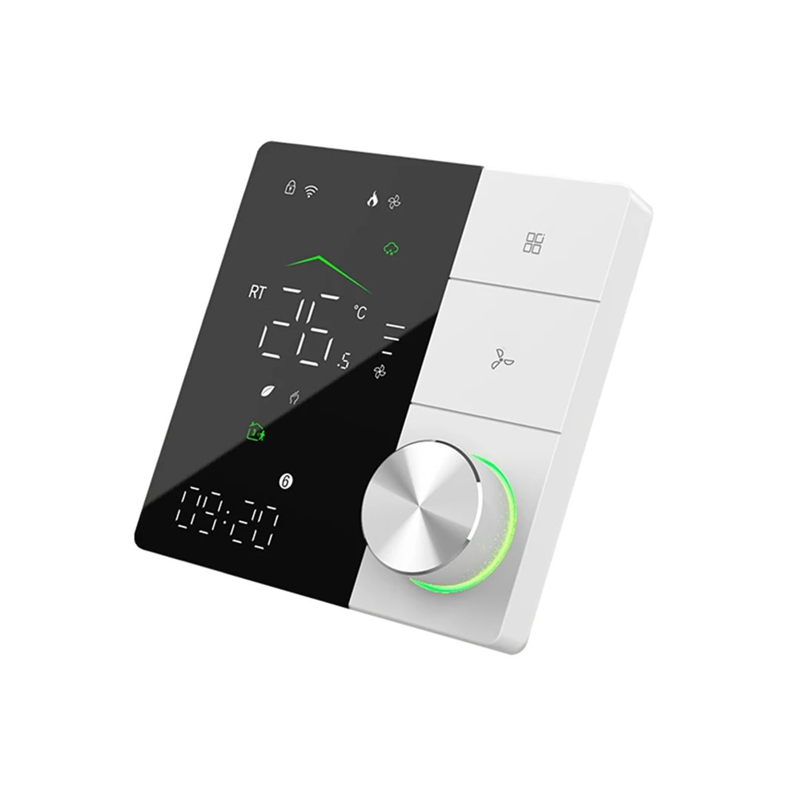 Central Air Conditioning Controller Temperature Control Panel Smart Thermostat With Knob WIFI Temperature Controller(Black and White,2P-With WiFi)