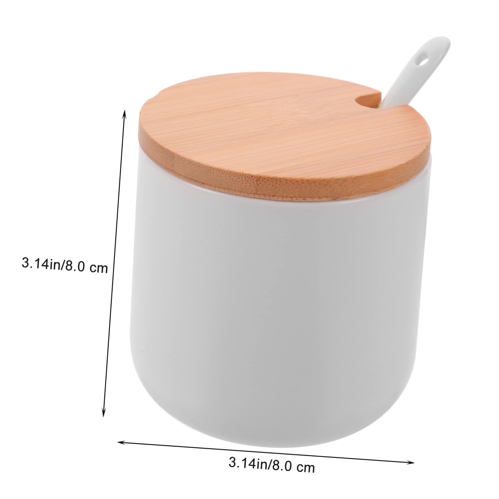 FUNOMOCYA 1 Set Seasoning Jar Set Seasoning Jars Salt Jar Condiment Pots Condiment Holder Spice Container Condiment Containers Rattan Lamp Shade Household Seasoning Container White Ceramics