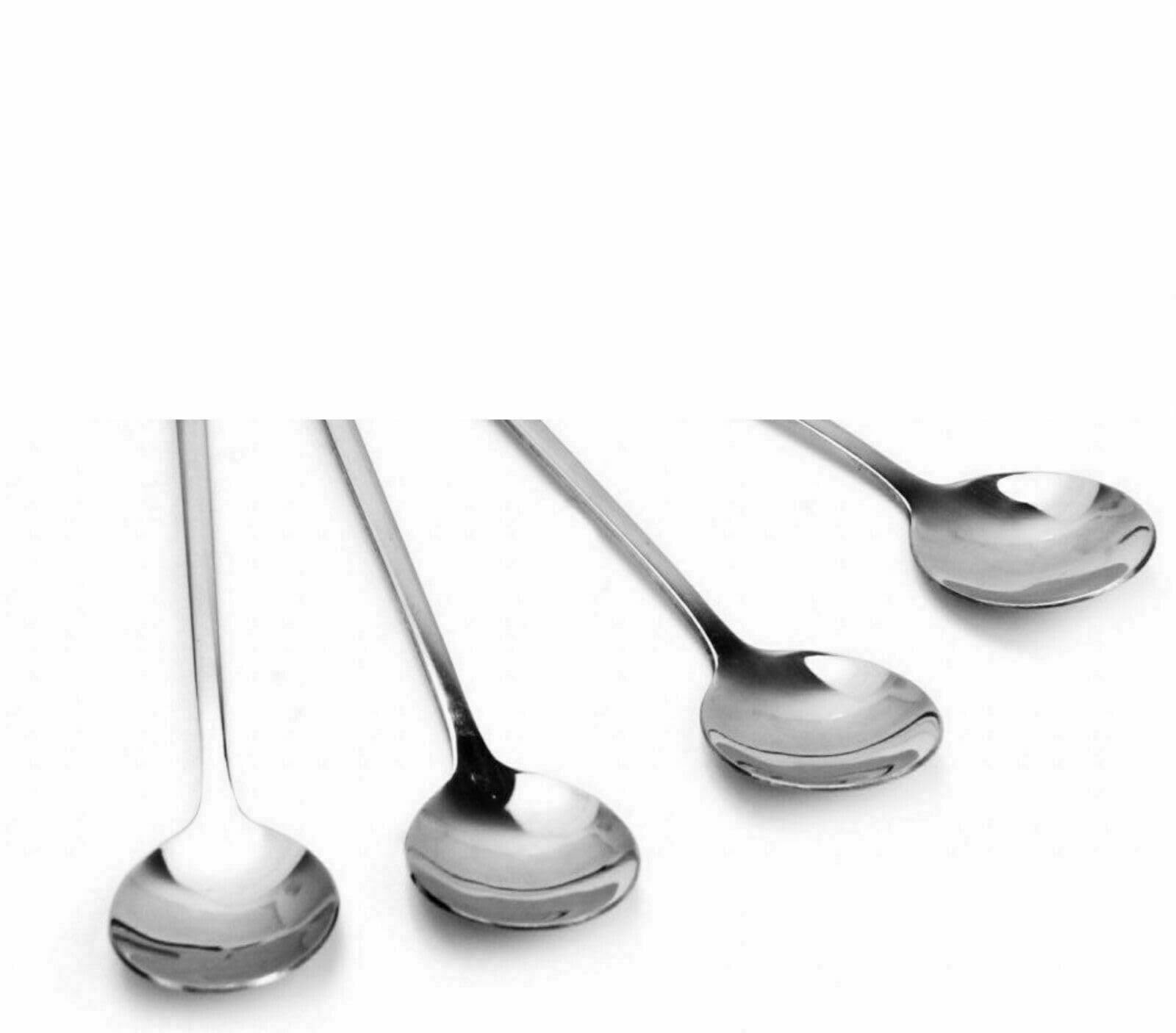Cuillères à Soda Longues En Inox - Lot De 4 - 19 Cm - Parfaites Pour Latte Et Desserts