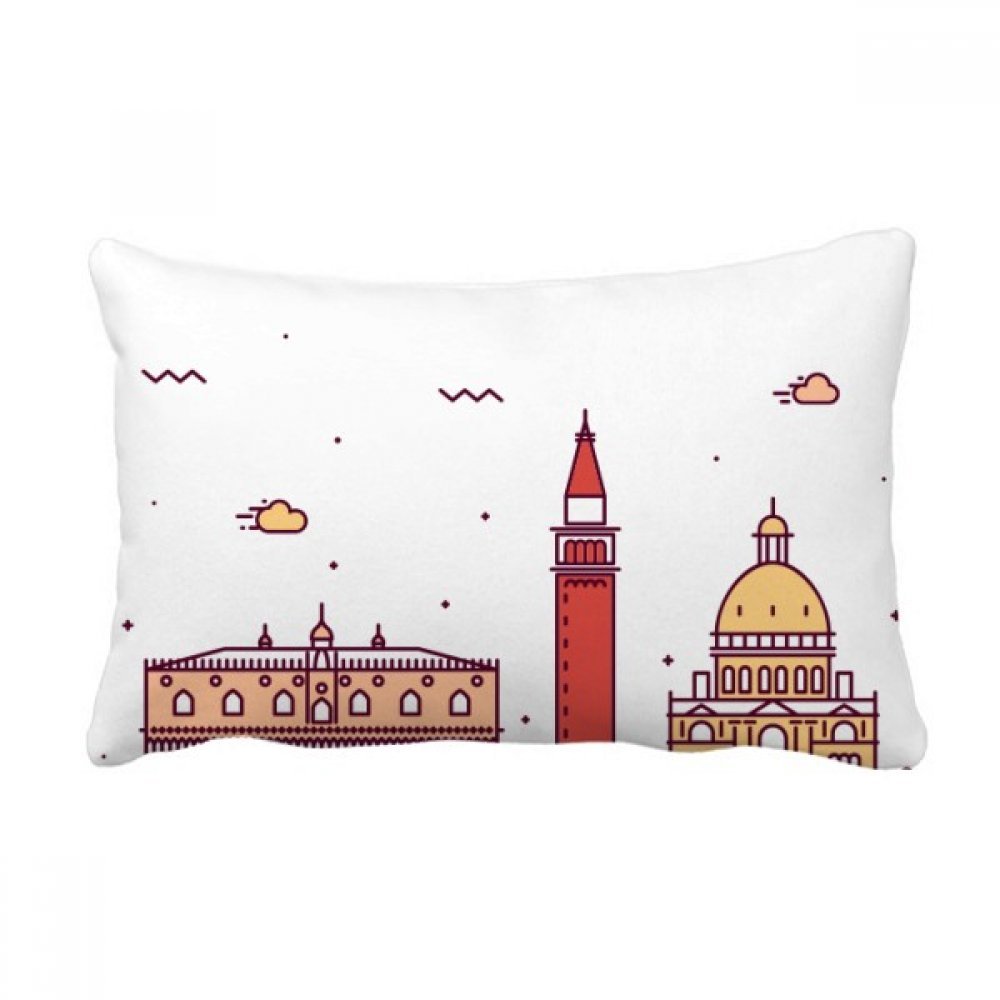Venise Italie flat landmark motif throw coussin oreiller lombaire décor