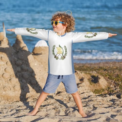 Image of Aflyko Patriot Boys' Rash Guard Shirts Flag of Guatemala Swim Shirt 3-12T