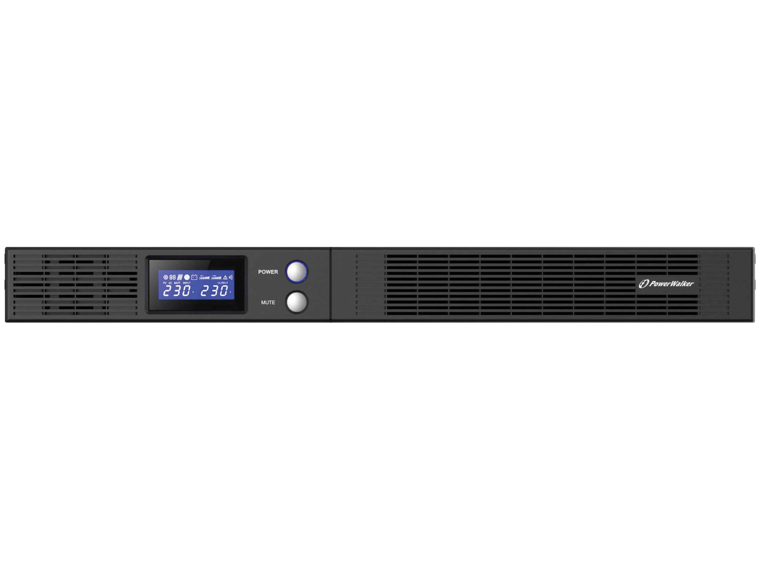 PowerWalker VI 500 R1U sistema de alimentación ininterrumpida (UPS) 500 VA 4 salidas AC Línea interactiva - Fuente de alimentación continua (UPS) (500 VA, 300 W, 165 V, 290 V, 230 V, 230 V)