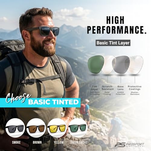 Image of proSPORT ANSI Z87.1 Safety Sunglasses for Men, Extra Large Wide Fit Safety Glasses, Outdoor Protective Eyewear for Work