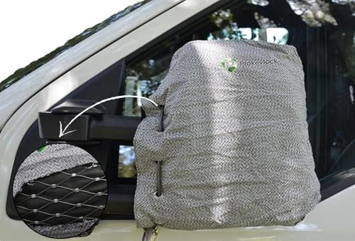 Image of HD-MirrorLock for Heavy-Duty Trucks, Vehicle Side Mirror Covers Set, Anti-Theft Lock, UHMWPE, HPPE, 304 CRES Steel Mesh, Fits Most Pickup Trucks, Protection from Ice (16 x 14 x 6 Inches)