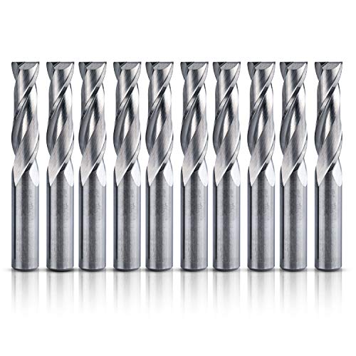 HQMaster 10 Pack 6mm End Mill Milling Cutter CNC Spiral Router Bits Tungsten Steel 22mm Flute Length, 45mm OAL, Upcut Cutting Tool for Acrylic PVC ABS Plywood Hardwood HQMaster 10 Pack 6mm End Mill Milling Cutter CNC Spiral Router Bits Tungsten Steel 22mm Flute Length, 45mm OAL, Upcut Cutting Tool for Acrylic PVC ABS Plywood Hardwood