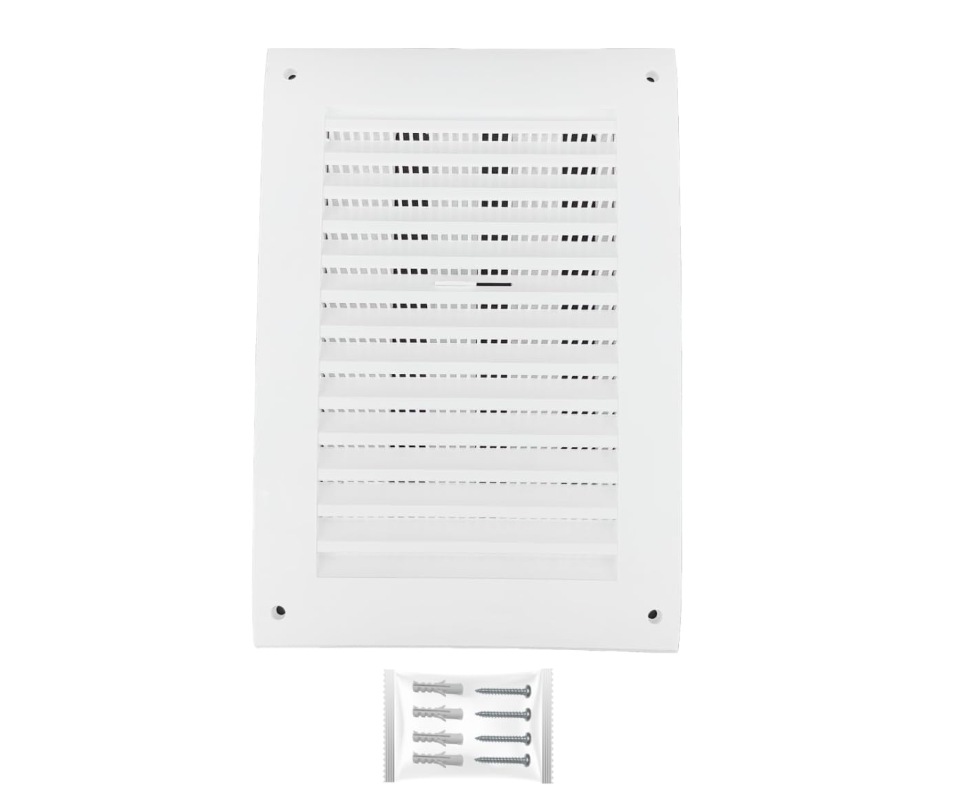 H&C VENT White Ventilation Grille with Slider and Insect Protection 9,8 x 6.7Inch / 250 x 170mm │ Vent Cover │ Extractor Air Vent Covers for Inside and Outside │ Pipe Covers for Wall Door Window