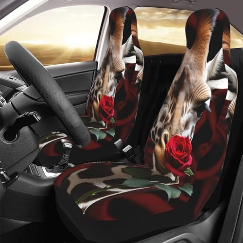 Housse de siège voiture lavable et extensible protection auto motif girafe