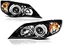VIPMOTOZ Black Housing OE-Style Projector Headlight Headlamp Assembly For 2008-2014 Subaru Impreza & WRX Halogen Model, Driver & Passenger Side