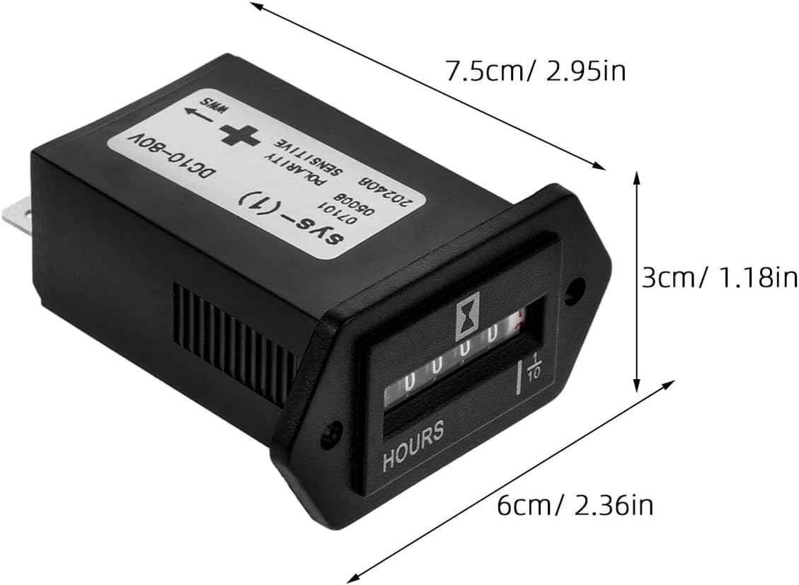 Heavy-Duty Mechanical Hour Counter Engineering Vehicles Automotive Timer Tool Multi-use Industrial Hour Gauge for Generators and Construction Machinery