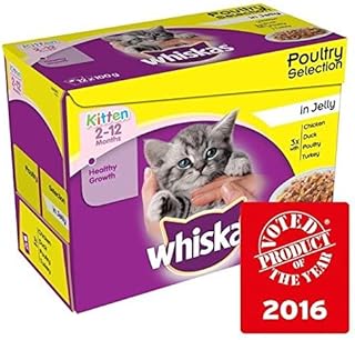 whiskas Kitten Pouch Poultry in Jelly 12 x 100g (PACK OF 4)
