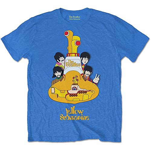 Rock Off The Beatles Yellow Submarine Sub Sub Officiel T-Shirt Hommes Unisexe - Les Beatles, Paul McCartney, John Lennon, RIngo Starr, George Harrison Rock Off The Beatles Yellow Submarine Sub Sub Officiel T-Shirt Hommes Unisexe