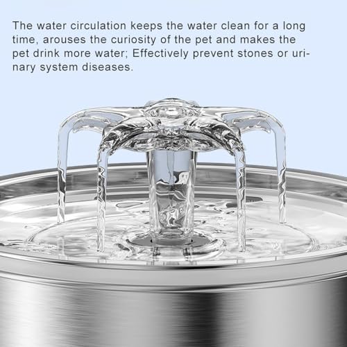 Fuente de agua para gato de acero inoxidable 2L miniatura 3