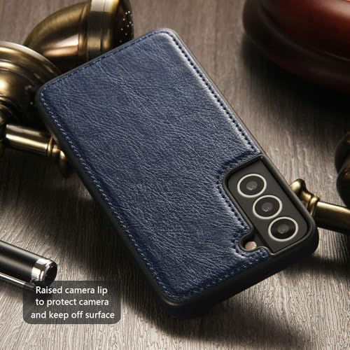 Image of Luxury Leather for Samsung Galaxy S24 5G Back Cover Case (Blue)