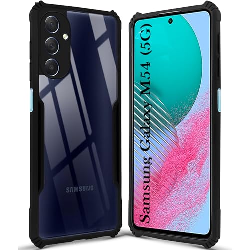Image of Jkobi Back Cover Case for Samsung Galaxy M54 5G (Shockproof with Polycarbonate Clear Panel | Professional Black)