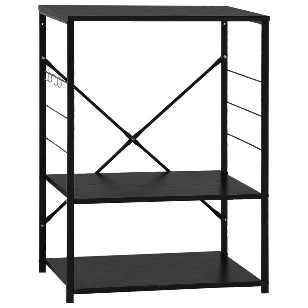 Mikrowellenregal Schwarz 60×39,6×79,5 cm Holzwerkstoff,Heim & Garten,Küche & Esszimmer,Küchenhelfer & -utensilien,Küchenorganizer,Küchenutensilienhalter & -ablagen,Schwarz,9.3 kg-288234