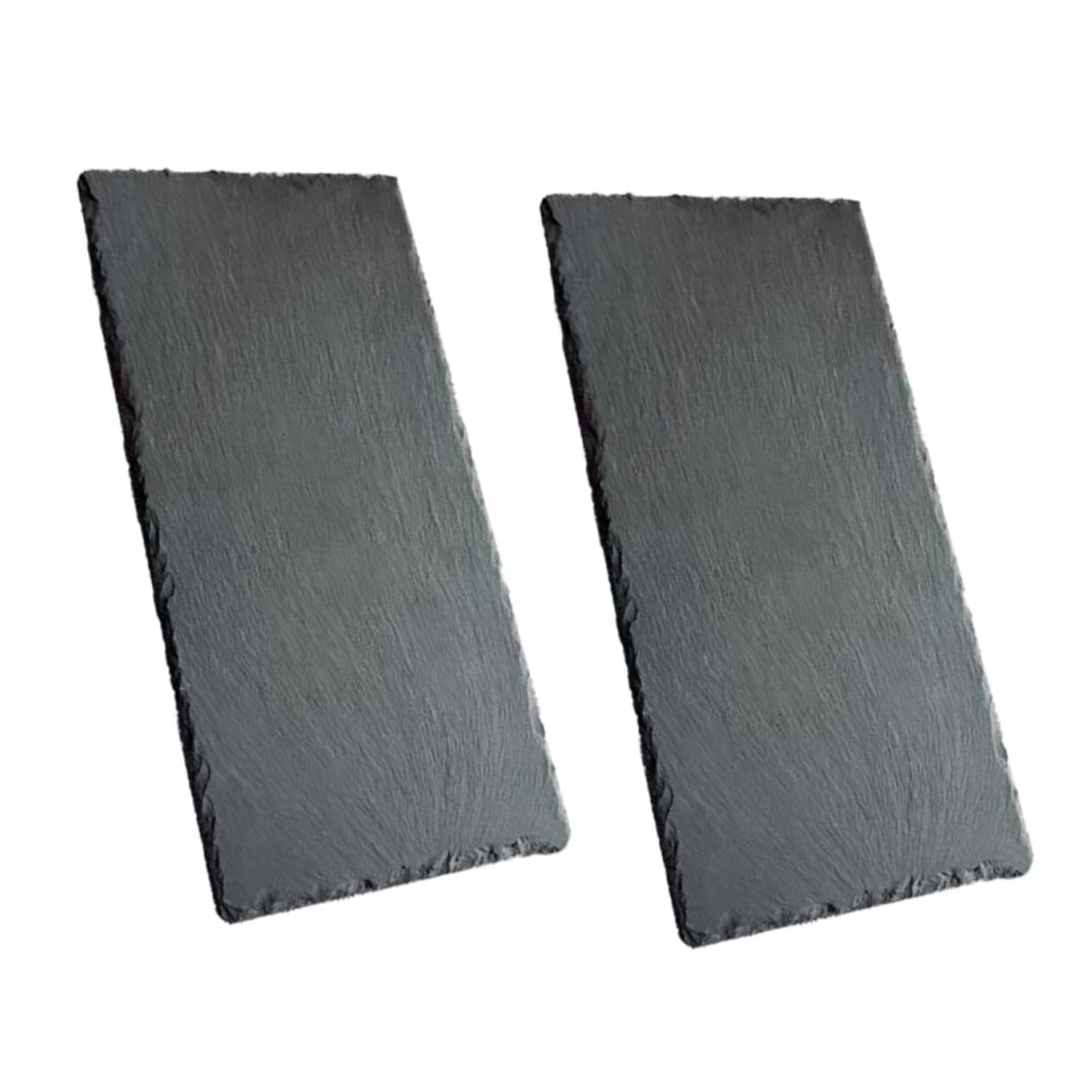 Hemobllo Plateaux à Sushis en Ardoise Noire 2 Pièces, Assiettes Multifonctions Réutilisables et Antidérapantes pour Desserts et Steaks, Design Isotherme Pratique
