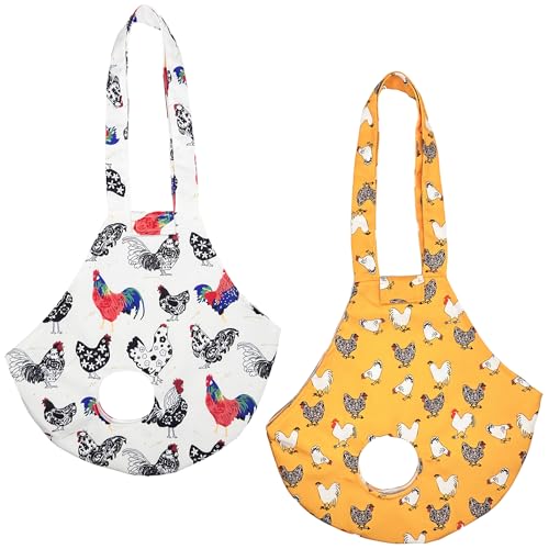 Cilkus 2 Pack Chicken Holder Bag 13.513.5 Inch Waterproof Chicken Sling Carrier with Handle Portable Rooster Hen Transport Bag for Travel Hiking Driving Farm Use Multiple Print Patterns Optional