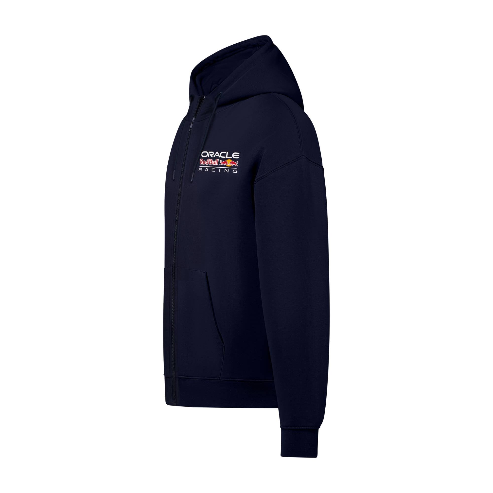 Red Bull ENERGY WEAR Oracle RB Racing Zip Hoodie Navy | Offizieller Formel 1 Fanartikel - 100% Baumwolle - mit Frontreißverschluss Kapuze mit Kordelzug Racing-Logo auf der Brust